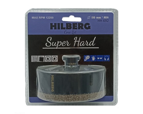Коронка алмазная 110 мм Hilberg Super Hard M14 HH692