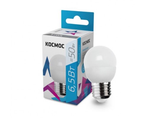 Лампа светодиодная шар GL45, 6,5Вт, 4500К, E27, LkecLED6.5wGL45E2745, (шт.)