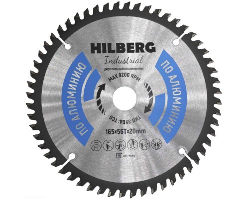 Диск пильный Hilberg Industrial Алюминий 165*20*56Т HA165