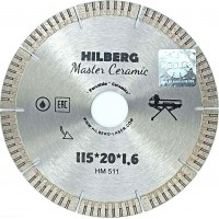 Диск алмазный отрезной 115*20 Hilberg Master Сeramic HM511