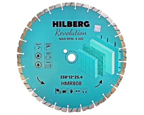 Диск алмазный отрезной 350*25,4*12 Hilberg Revolution HMR808