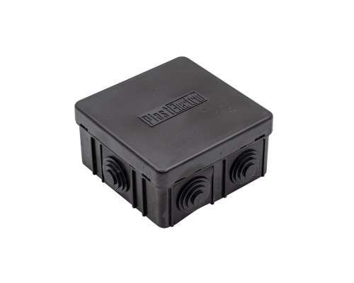 Коробка разветвительная для наружного монтажа, 6 вводов, 85х85х40мм, черная, IP54, (шт.)