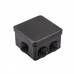 Коробка разветвительная для наружного монтажа, 7вводов, 80х80х40мм, черная, IP54, (шт.)