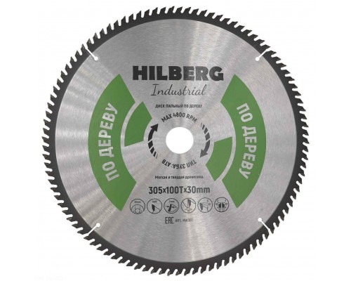 Диск пильный Hilberg Industrial Дерево 305*30*100Т HW307