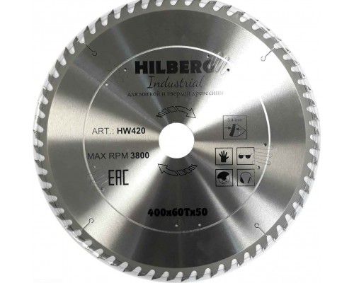Диск пильный Hilberg Industrial Дерево 400*50*60Т HW420