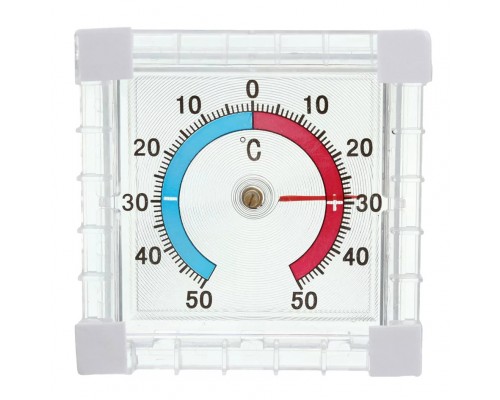Термометр оконный наружный, биметаллический, ТББ, от -50°C до +50°C, 70x75мм, (шт.)