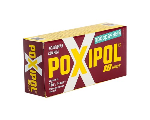 Клей Холодная сварка POXIPOL, двухкомпонентный эпоксидный, прозрачный, 14мл, (шт.)