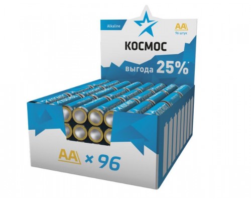 Батарейка пальчиковая, LR6, алкалиновая, пленка, АА, KOCLR6_96BOX, 4 шт., (уп.)