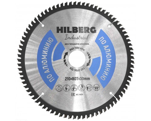 Диск пильный Hilberg Industrial Алюминий 210*30*80Т HA210