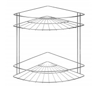 Полка для ванной угловая 2 яруса гальваника цинк,цвет хром, (шт.)