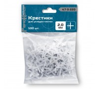 Крестики пластиковые для укладки плитки, 2мм 100шт, (уп.)