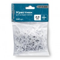 Крестики пластиковые для укладки плитки, 2мм 100шт, (уп.)