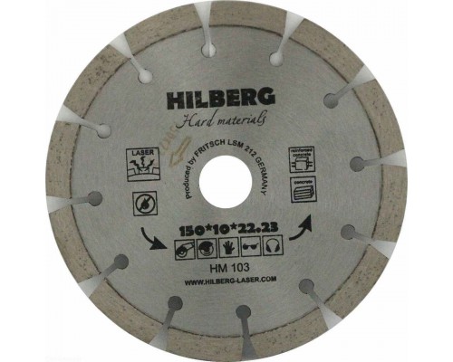 Диск алмазный отрезной 150*22,23 Hilberg Hard Materials Лазер HM103