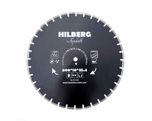 Диск алмазный отрезной 600*25,4*12 Hilberg Hard Materials Лазер асфальт HM313