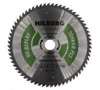 Диск пильный Hilberg Industrial Дерево тонкий рез 250*32/30*64Т HWT259