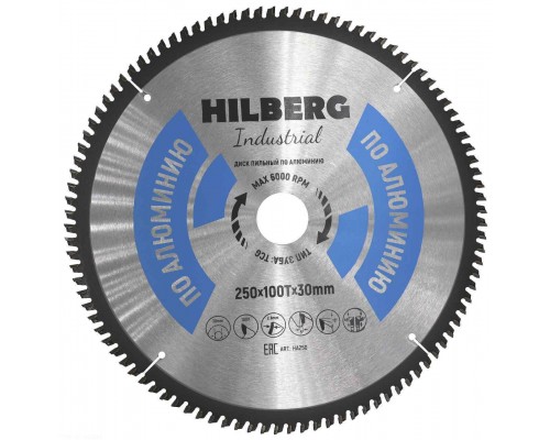 Диск пильный Hilberg Industrial Алюминий 250*30*100Т HA250