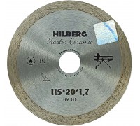 Диск алмазный отрезной 115*20 Hilberg Master Сeramic сплошной HM510