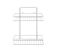 Полка для ванной прямая 2 яруса гальваника цинк,цвет хром, (шт.)