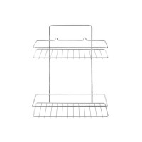 Полка для ванной прямая 2 яруса гальваника цинк,цвет хром, (шт.)