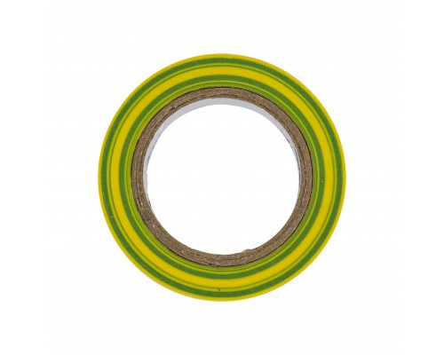 Лента изоляционная, ПВХ, жёлто-зелёная, клей - синтет. каучук, 15ммх10м, толщина 130мкм, (шт.)