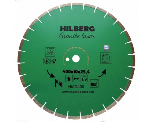 Диск алмазный отрезной 400*25,4*10 Hilberg Гранит Лазер HMG400