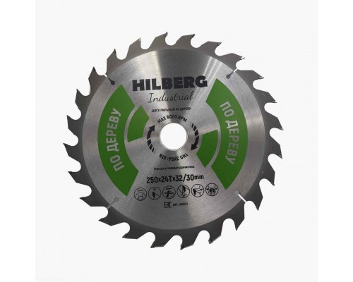 Диск пильный Hilberg Industrial Дерево 250*32/30*24Т HW253