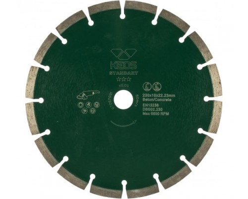 Алмазный диск Keos Standart (бетон) Ø230 мм DBS02.230