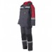 Утепленный рабочий костюм Формула цвет темно-серый с красным с СОП (куртка и полукомбинезон)
